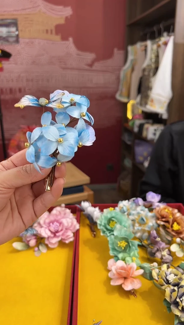 【闪购商品】刺绣非遗绒花（发饰）