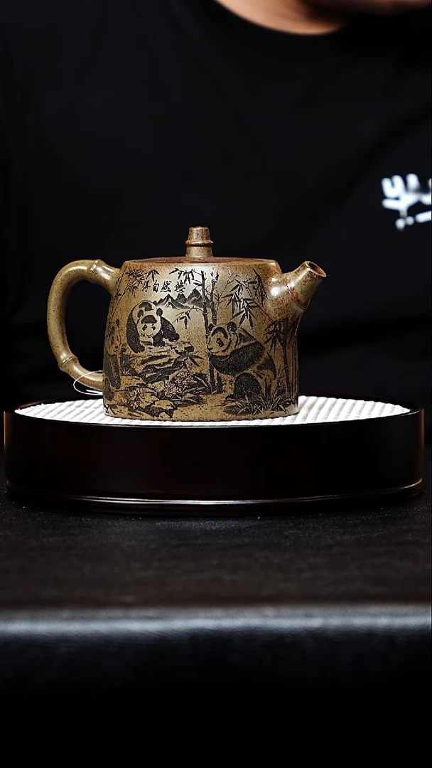 茶杯紫砂宜兴紫砂  熊猫汉铎