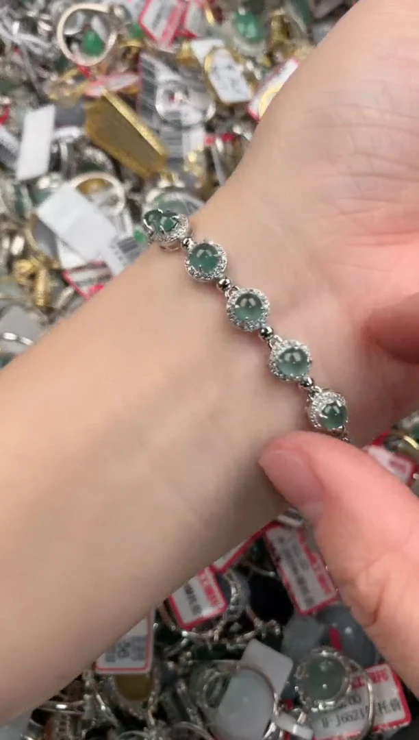 银S925镶嵌戒指翡翠10             4