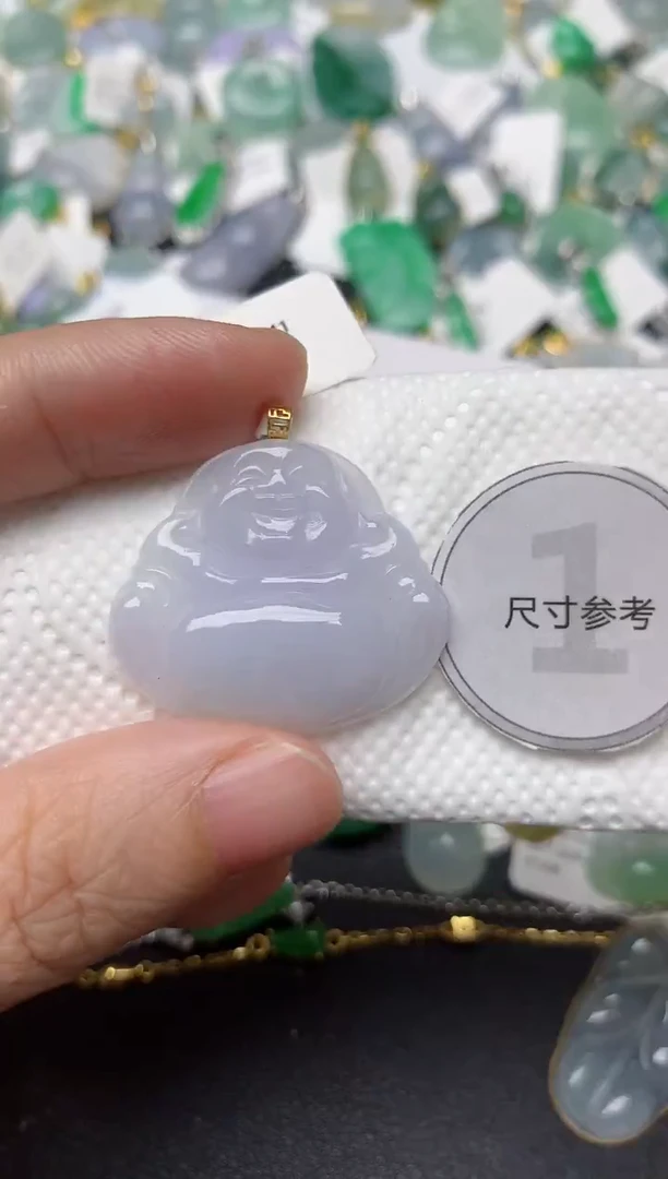 颈饰18K金镶嵌翡翠天然缅甸A货翡翠