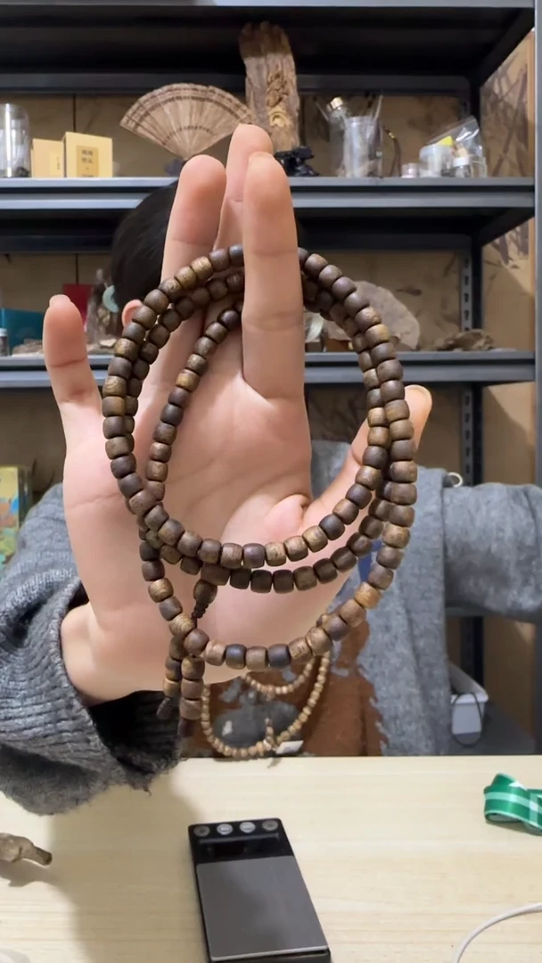 【闪购商品】沉香手串张勺子鼓珠多圈手串多样性发一条卡6