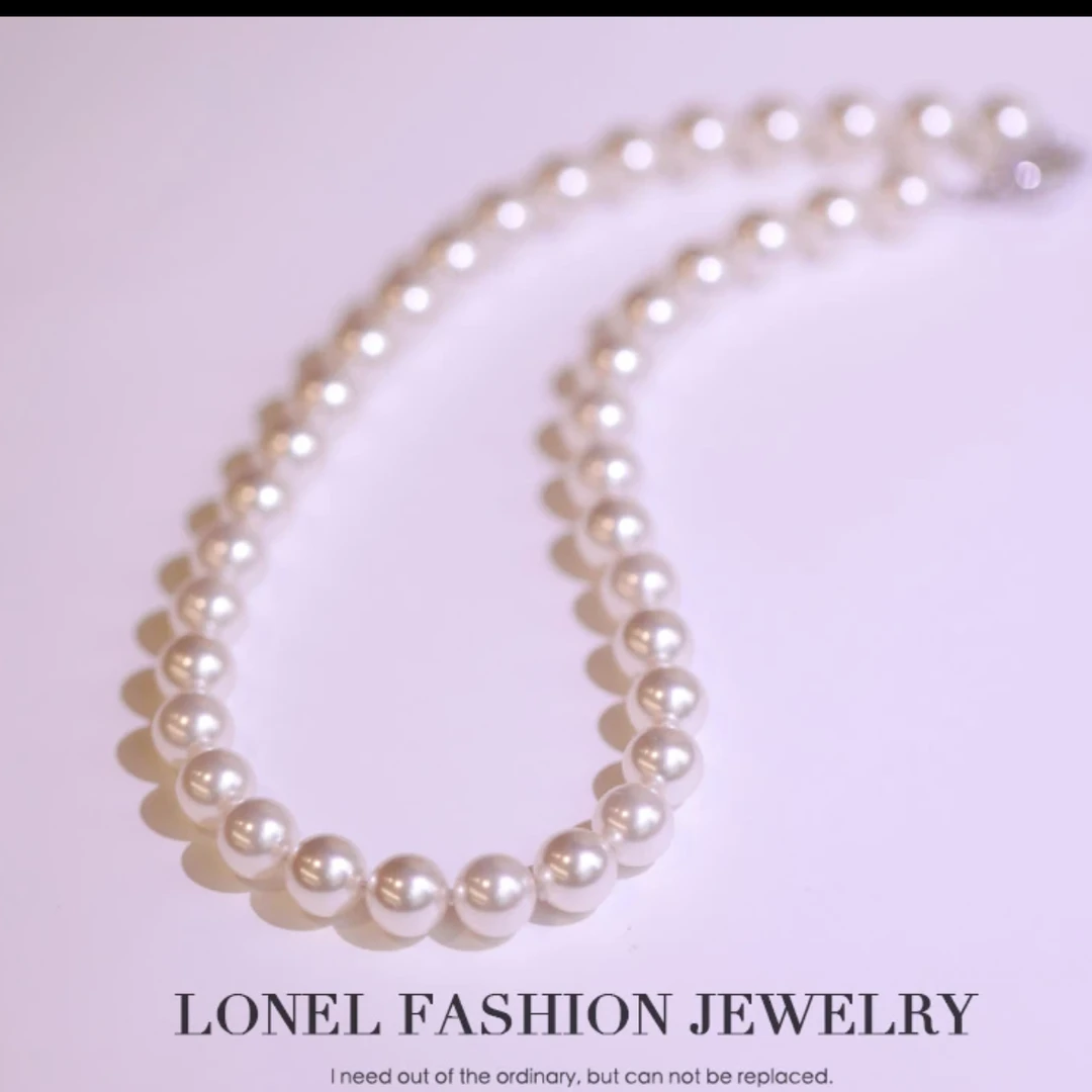 铁合金仿珍珠项链 仿珍珠ins网红爆款百搭长款仿珍珠项链女极简风