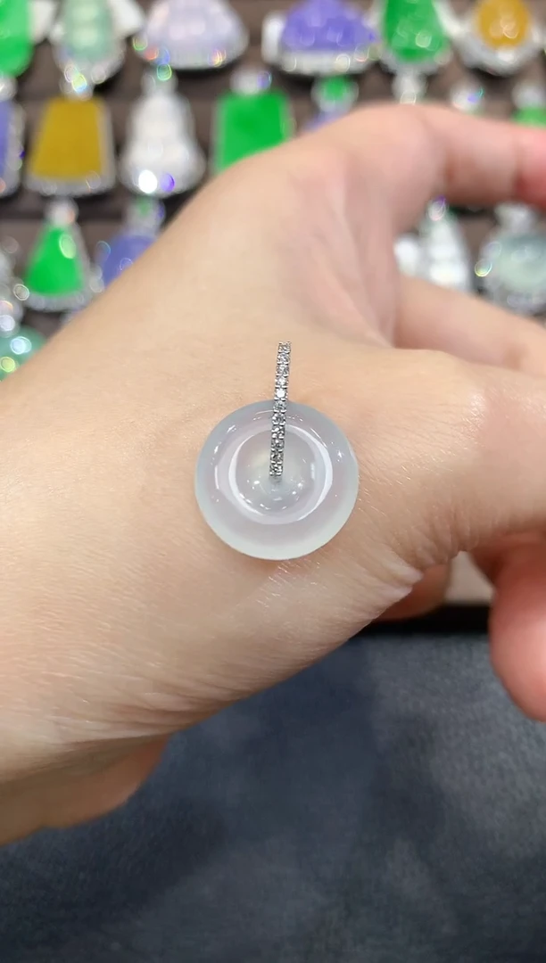 吊坠(不含链)18K金镶嵌翡翠C3