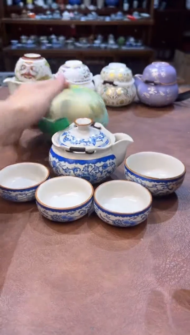 真的很便宜超好看会开片的旅行茶具
