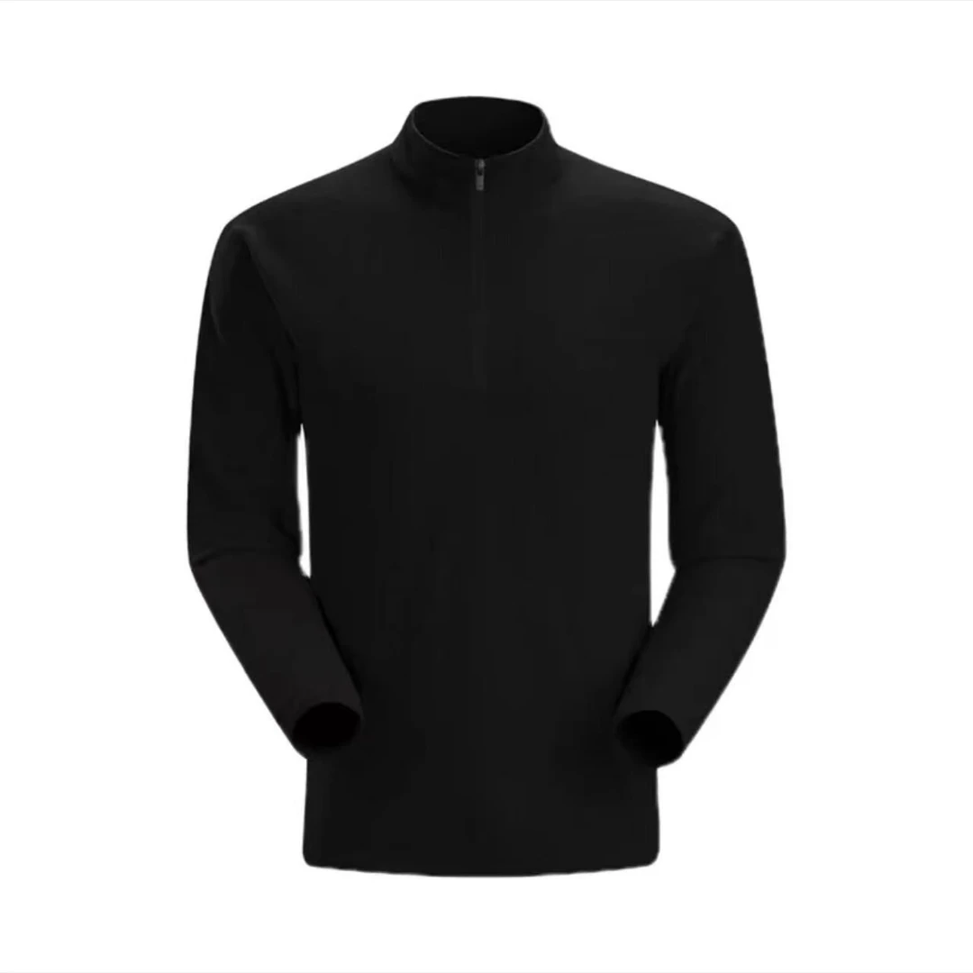 秋冬加绒男运动无1T恤男士户外简约长袖T恤户外男子秋冬休闲