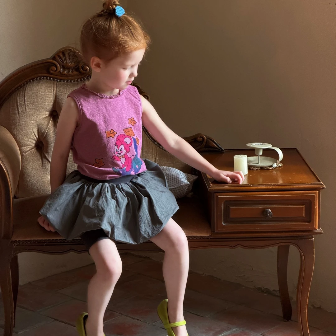 ab.baby/2026夏季童装【阿狸】女童印花背心儿童无袖圆领T恤