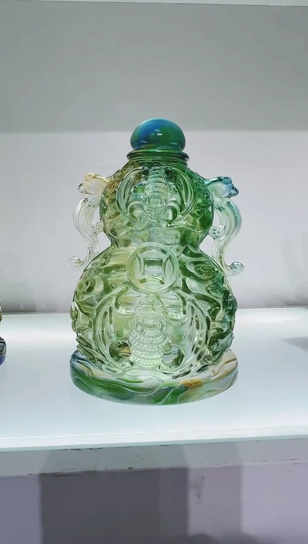手工艺品琉璃古法琉璃葫芦香炉