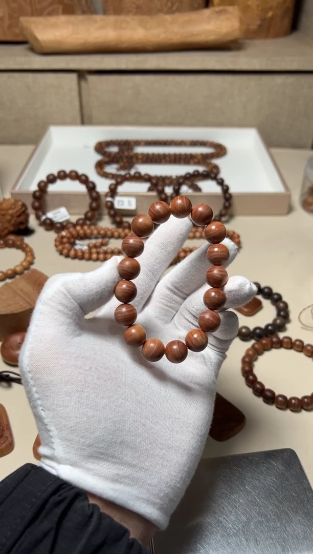 檀香木手串/手链彩绘料1.0横纹红肉