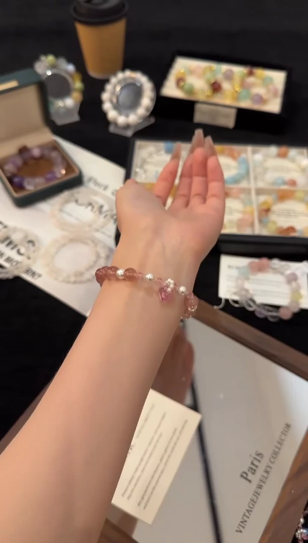 合金手链水晶草莓晶x2234