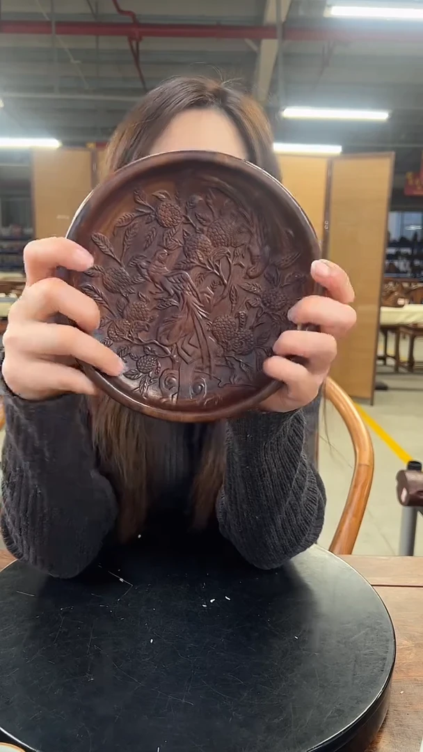 木DZ1062M56 荔枝绶带纹圆盘