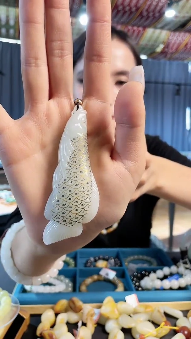 吊坠(不含链)未镶嵌和田玉和田玉金龙鱼