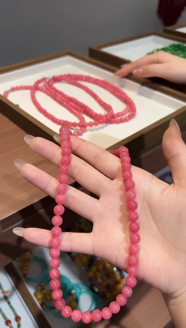 菱锰矿（红纹石）未镶嵌颈饰DIY款X614
