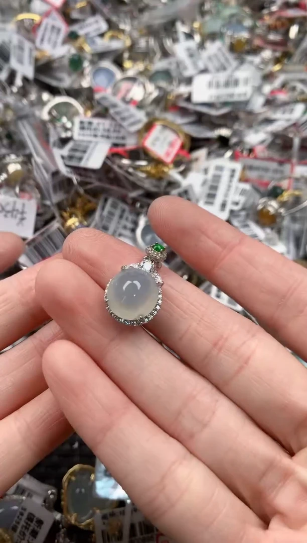 银S925镶嵌戒指翡翠444------7