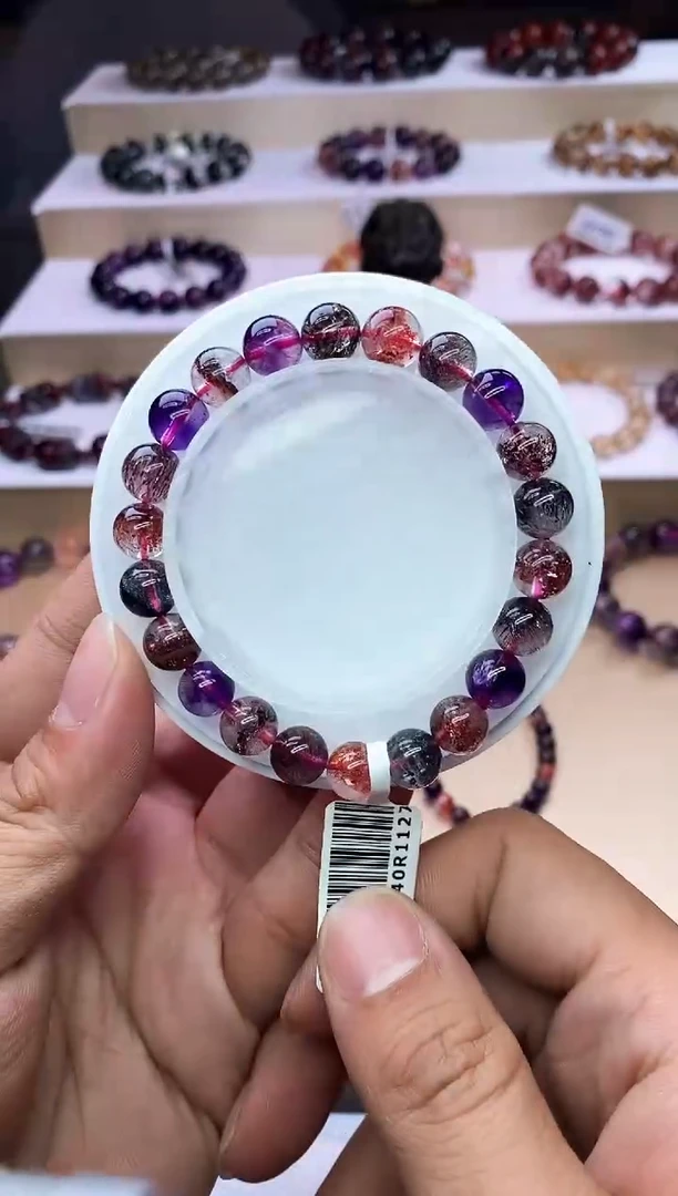 【闪购商品】水晶手链未镶嵌黑加仑超七单圈8m+