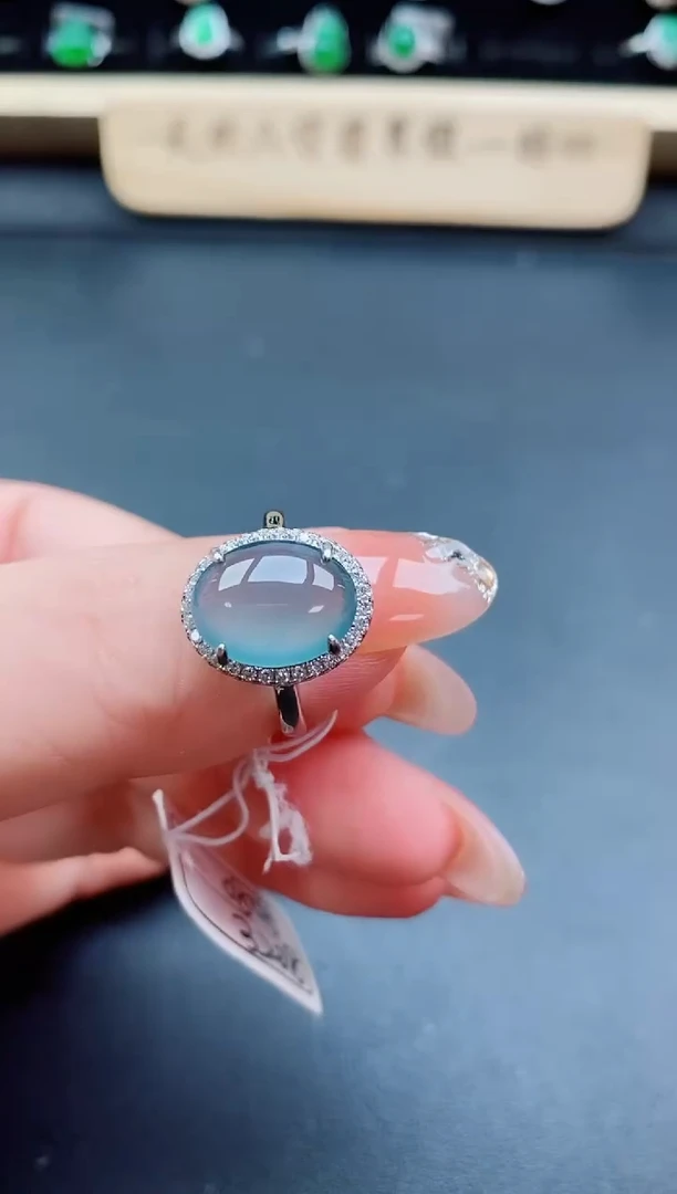 银S925镶嵌戒指翡翠1