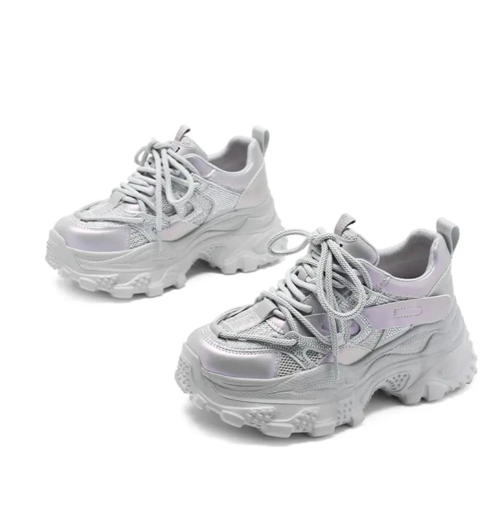2025新款爆款透气防滑轻便时尚百搭增高老爹鞋女春夏休闲运动鞋子