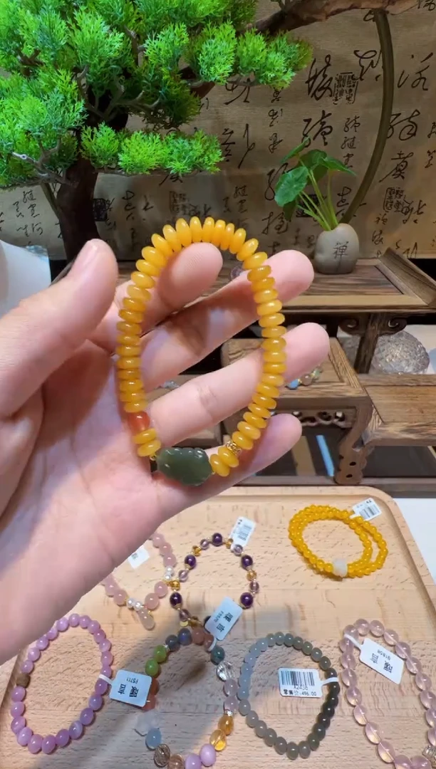 手串琥珀未镶嵌手饰@@