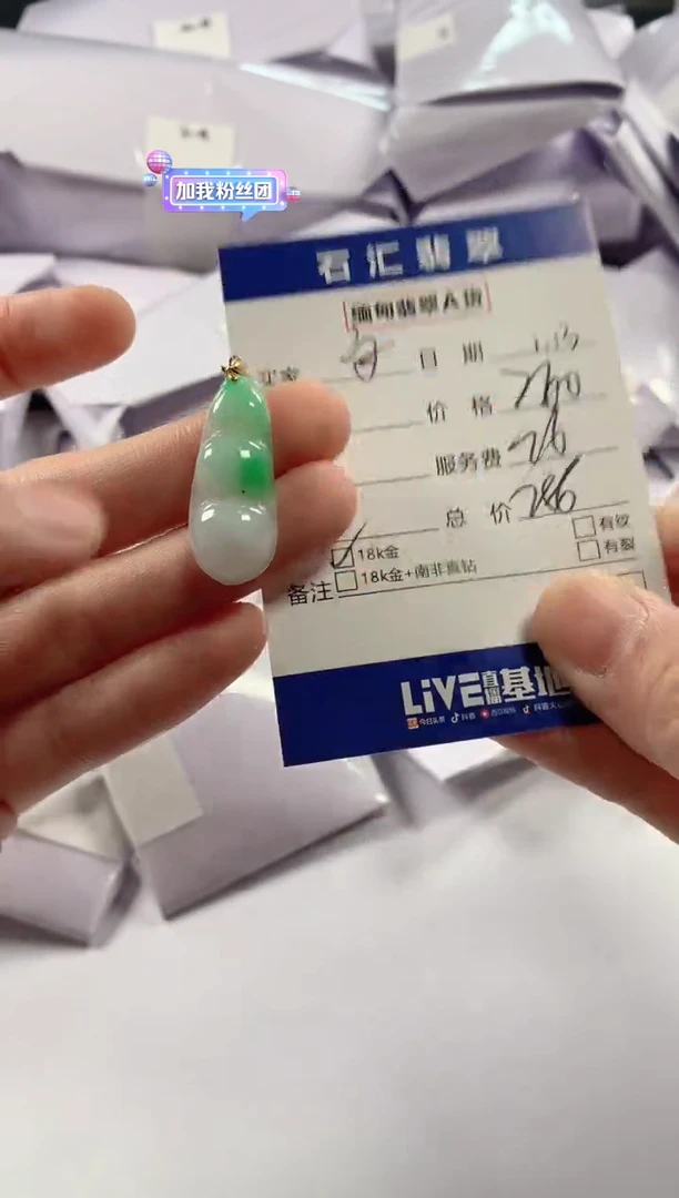 【闪购商品】翡翠颈饰18K金镶嵌11111111