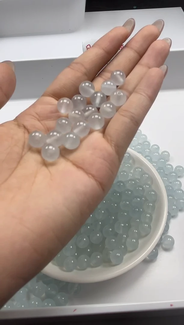 玛瑙/玉髓颈饰未镶嵌w791冰川蓝玛瑙8mm*40颗