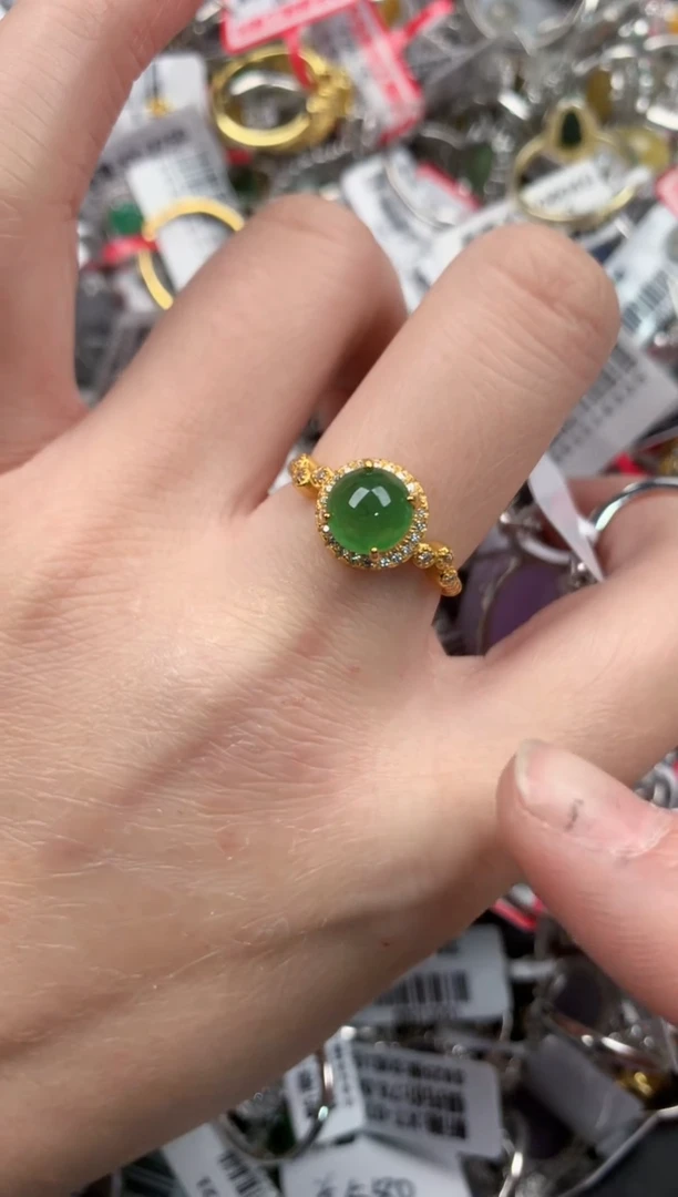 银S925镶嵌戒指翡翠❄****_14-14-14     7