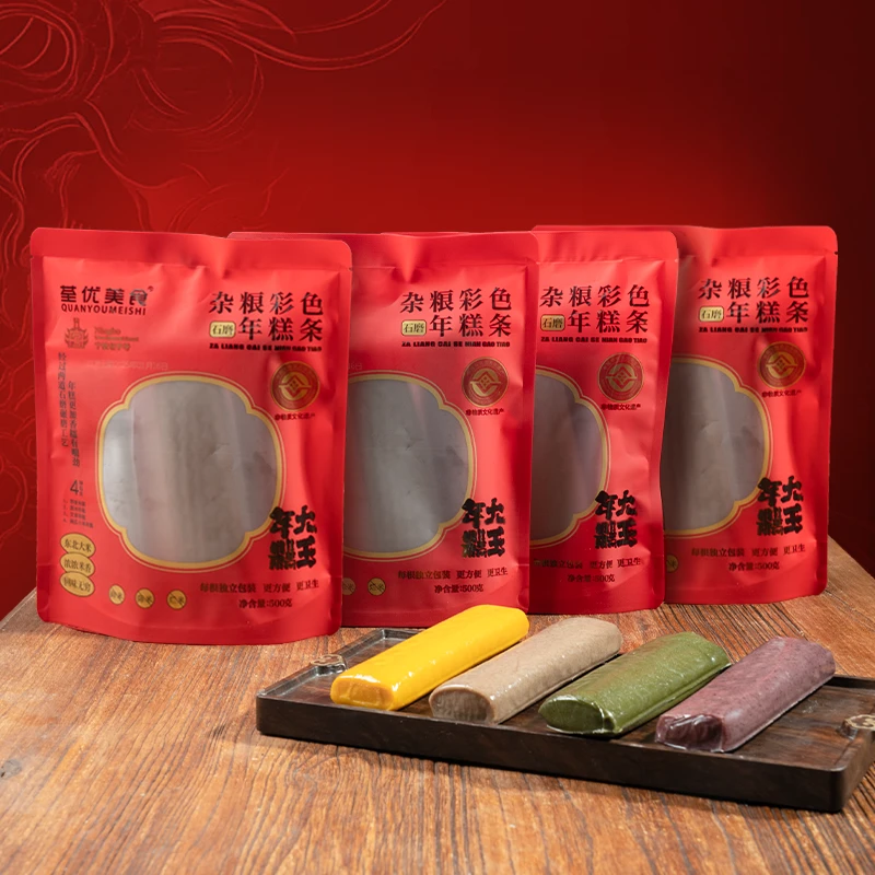 荃优年糕大王宁波石磨四色年糕新米营养软糯有劲道米香浓郁500g