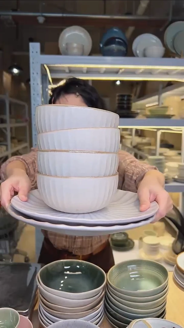 瓷08外贸尾货高温釉下彩陶瓷餐具默认微瑕