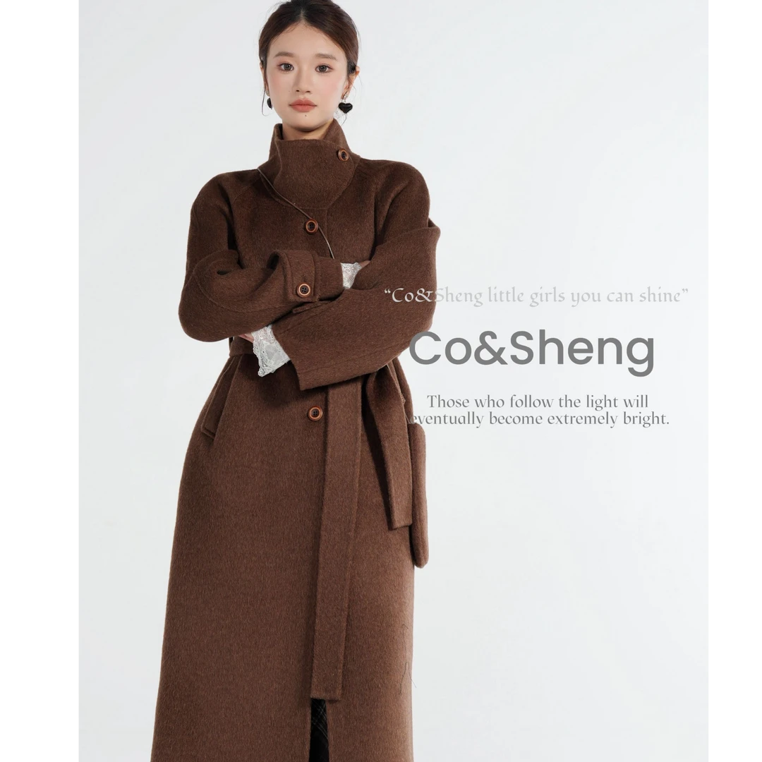焦糖邂逅/CO&SHENG重生小个子女秋冬羊毛大衣气质时尚休闲双面呢