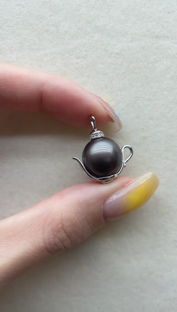 银S925镶嵌海水珍珠吊坠20