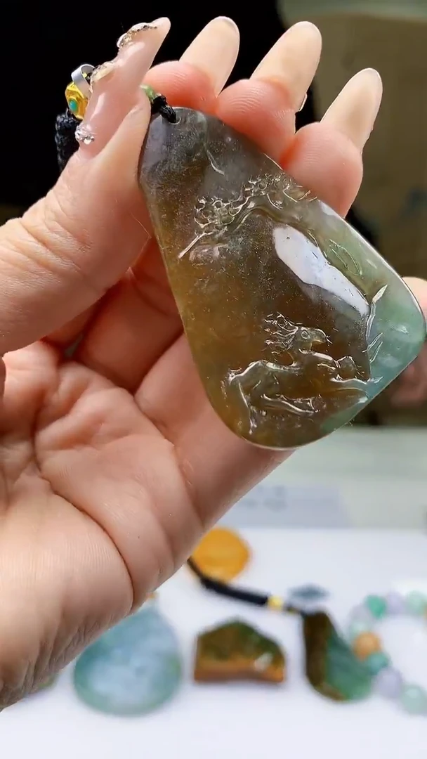 【闪购商品】定制翡翠未镶嵌4688ty-毛货挂件43