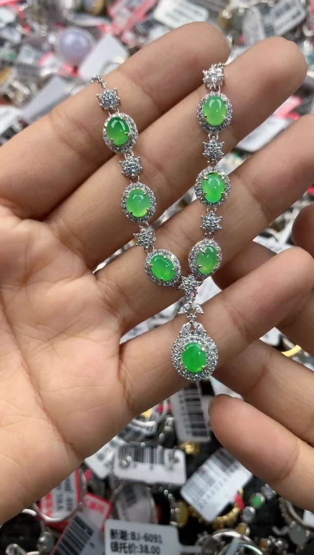 银S925镶嵌戒指翡翠13            4