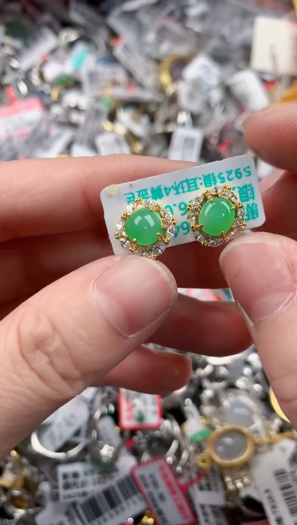 银S925镶嵌戒指翡翠777     8