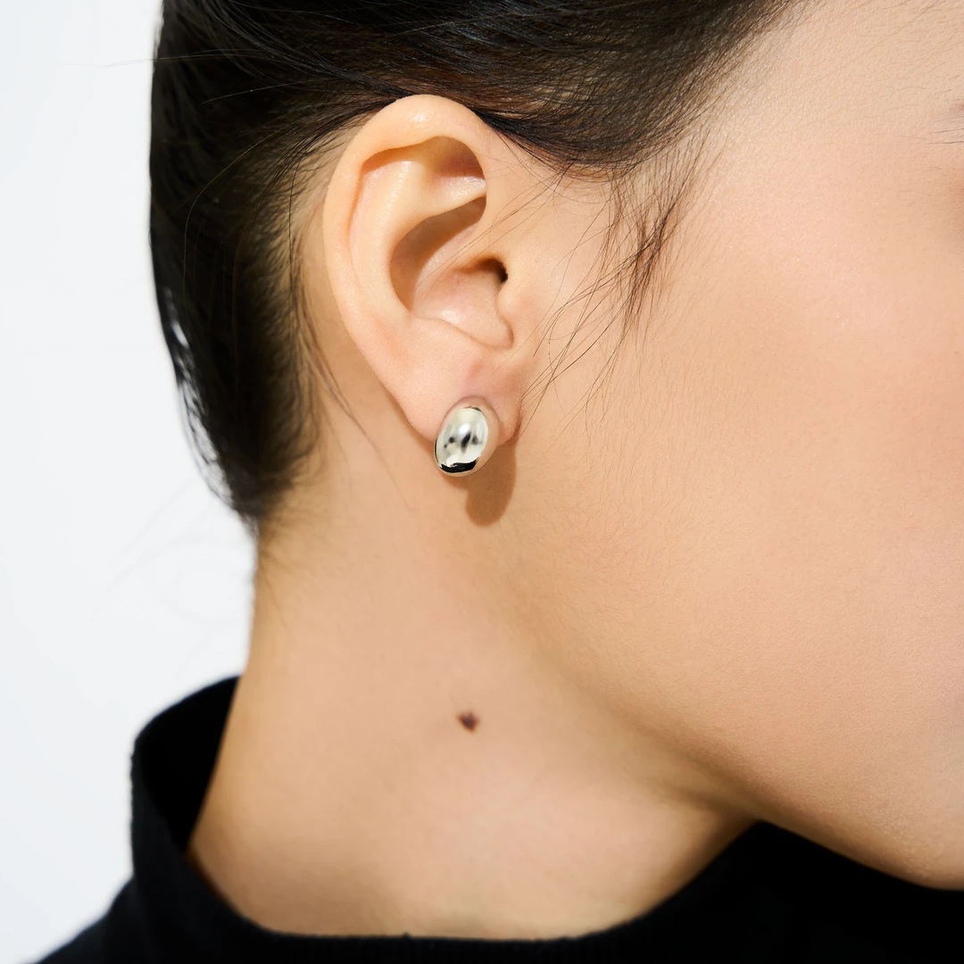 苿默 925银耳饰 小红果耳钉防过敏小众时尚养耳洞银豆豆耳钉极简