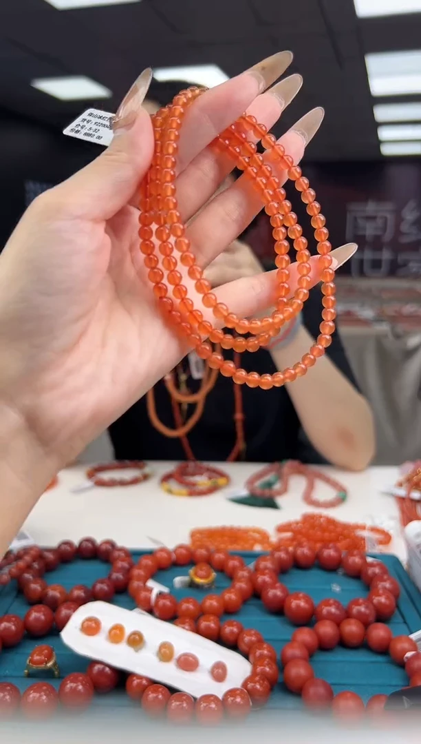 南红玛瑙珠串未镶嵌7.9-5mm（多样式）HS3529300999