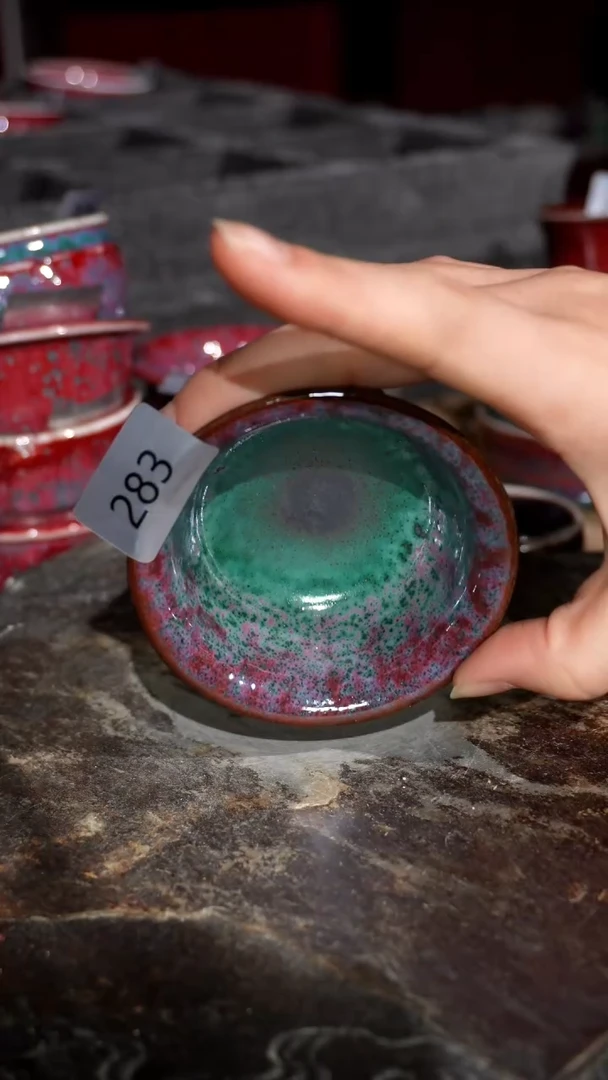 摆件陶精品窑变钧瓷茶器