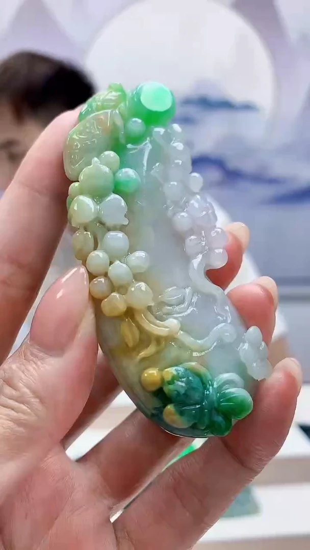 未镶嵌定制翡翠4868MM-毛货挂件76