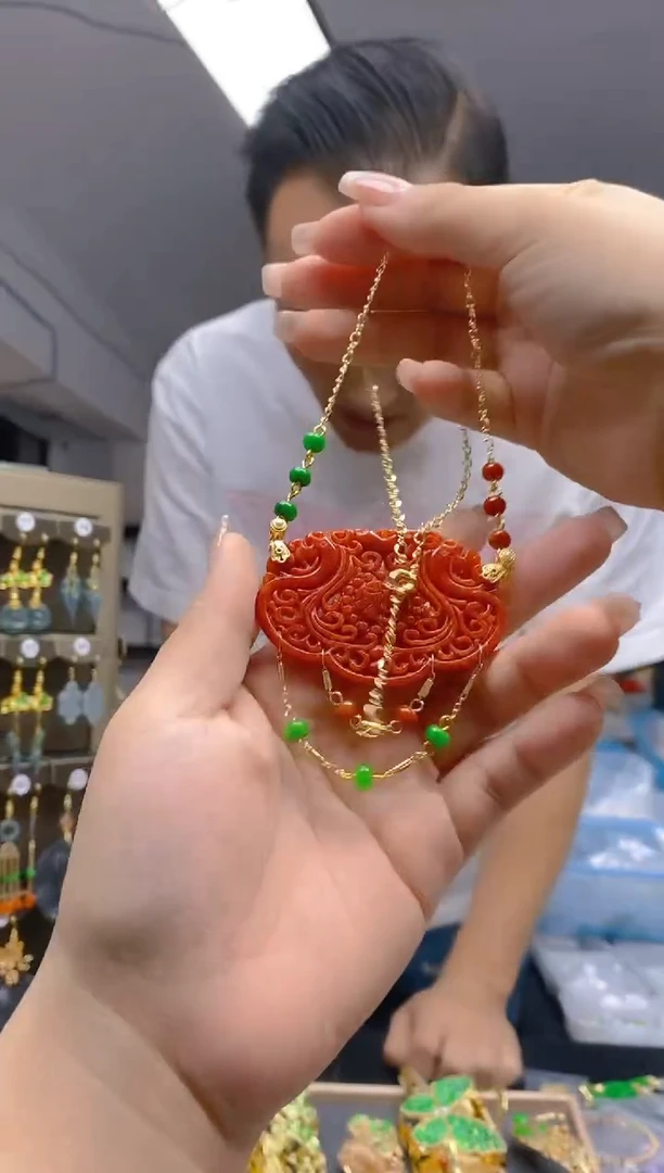 【闪购商品】翡翠耳饰合金332翡翠锁骨链