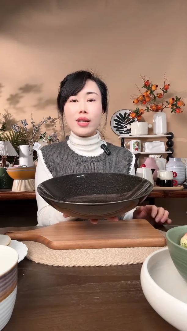 【闪购商品】瓷片11英寸窑变大汤碗微瑕