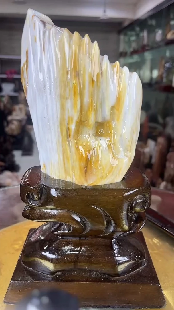 硅化玉珠宝奇石未镶嵌缅甸天然树化玉摆件