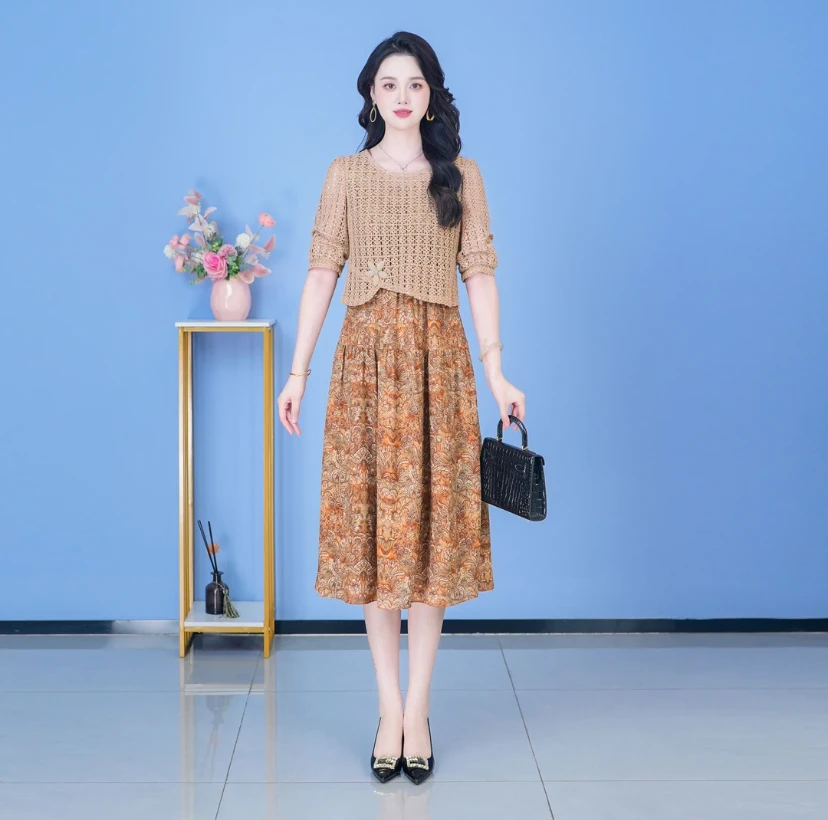 新品上新2025年优雅减龄早秋新款套装裙两件套时尚洋气套装
