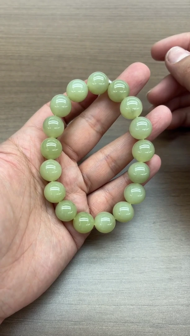 未镶嵌手串和田玉若羌李保国矿微色差卡12h