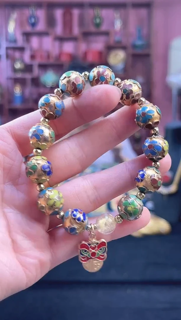 非遗 景泰蓝手串 工美 金地 1.2