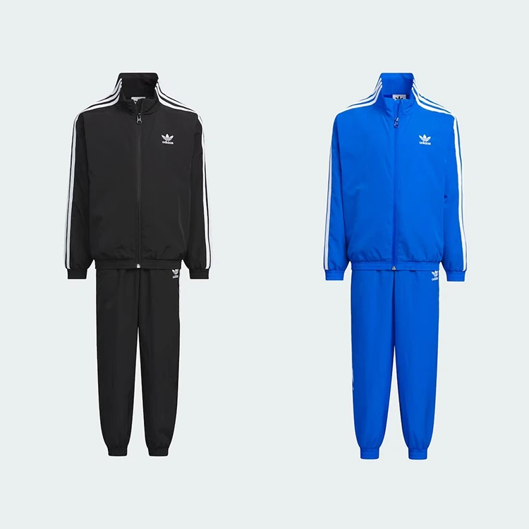 adidas阿迪达斯儿童时尚休闲立领长袖套头运动套装 KB4580、KB4581