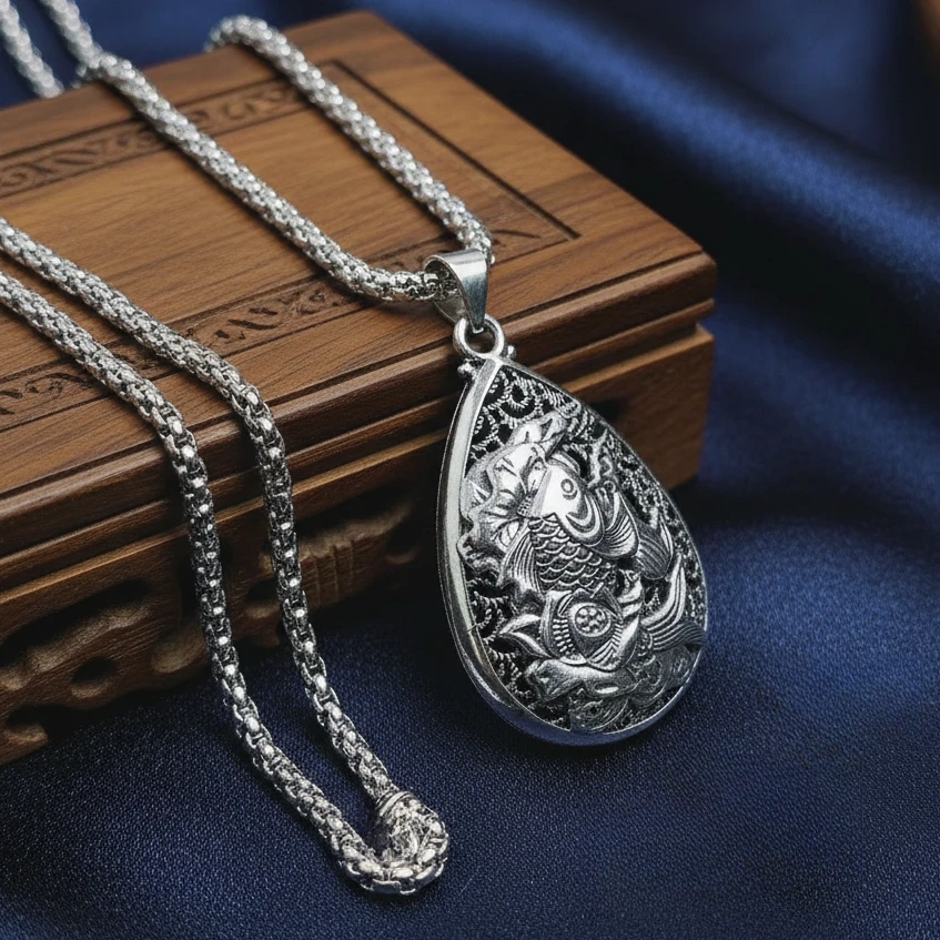 秋冬百搭毛衣链荷花水滴如鱼得水长款项链162