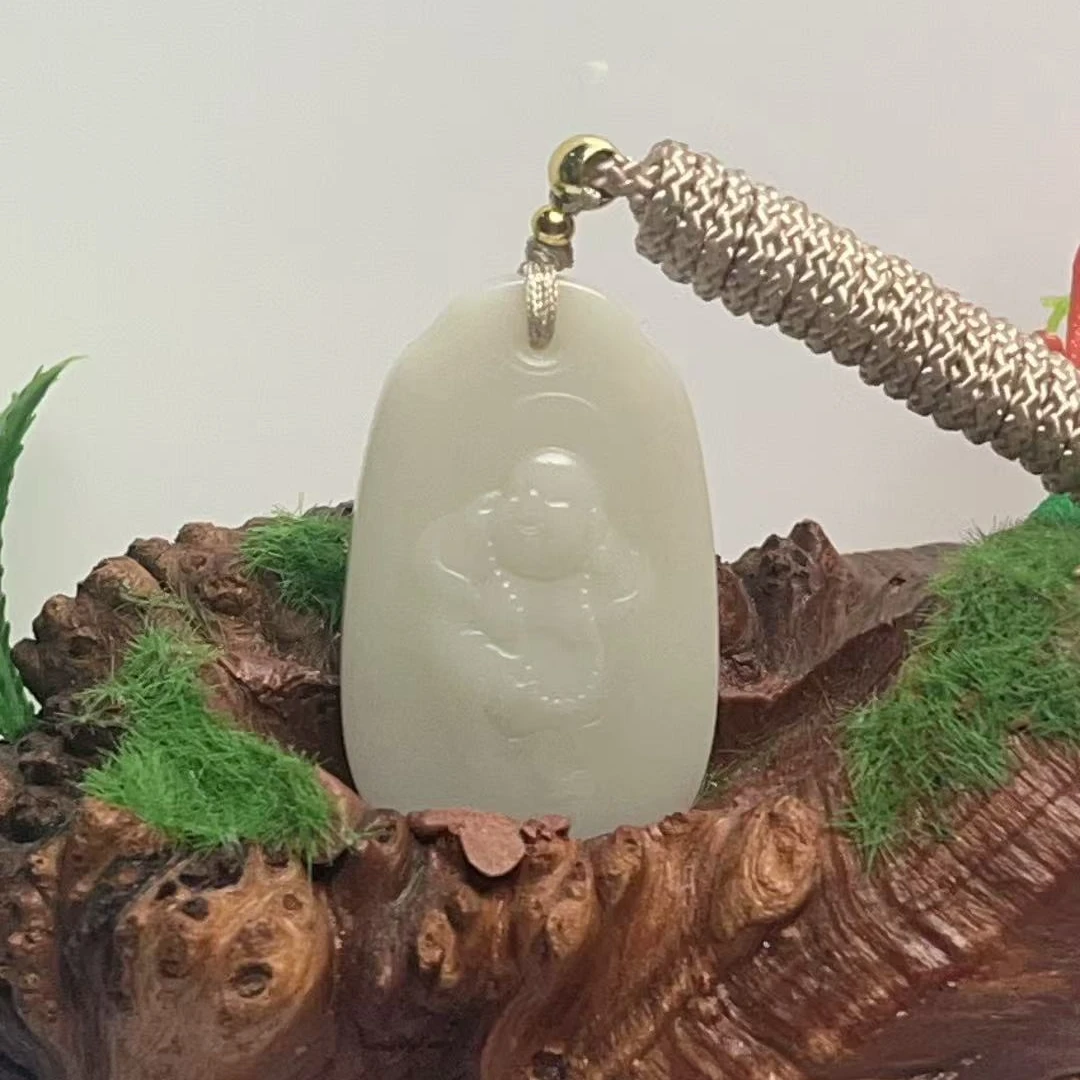 玉见匠心馆天然和田玉佛牌吊坠（拍一发一）