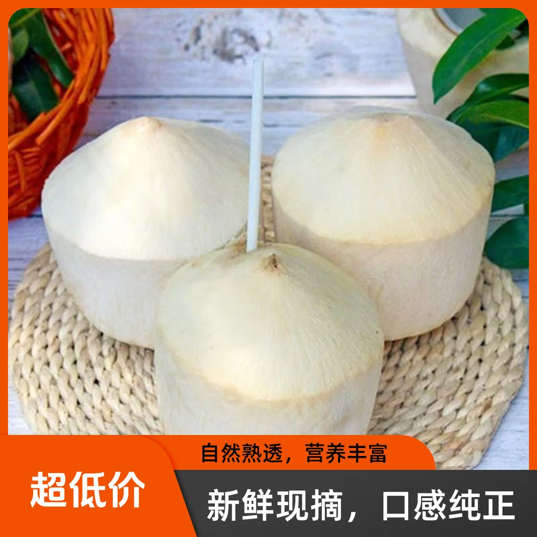 海南文昌东郊新鲜削皮椰青9个装坏果包赔天然口感微酸甜