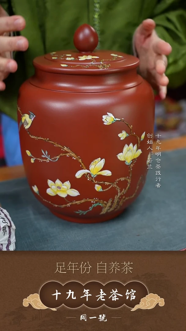 紫砂茶叶罐宜兴原矿紫砂存茶罐+10沱凡香