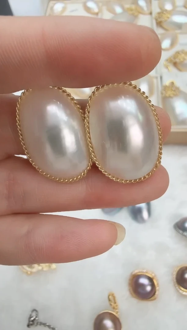 非金属925银无有边白色耳钉