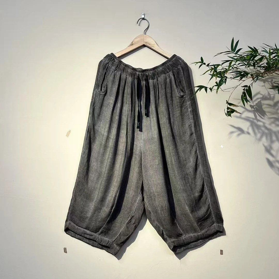 麻纱8分老爹裤   627a2