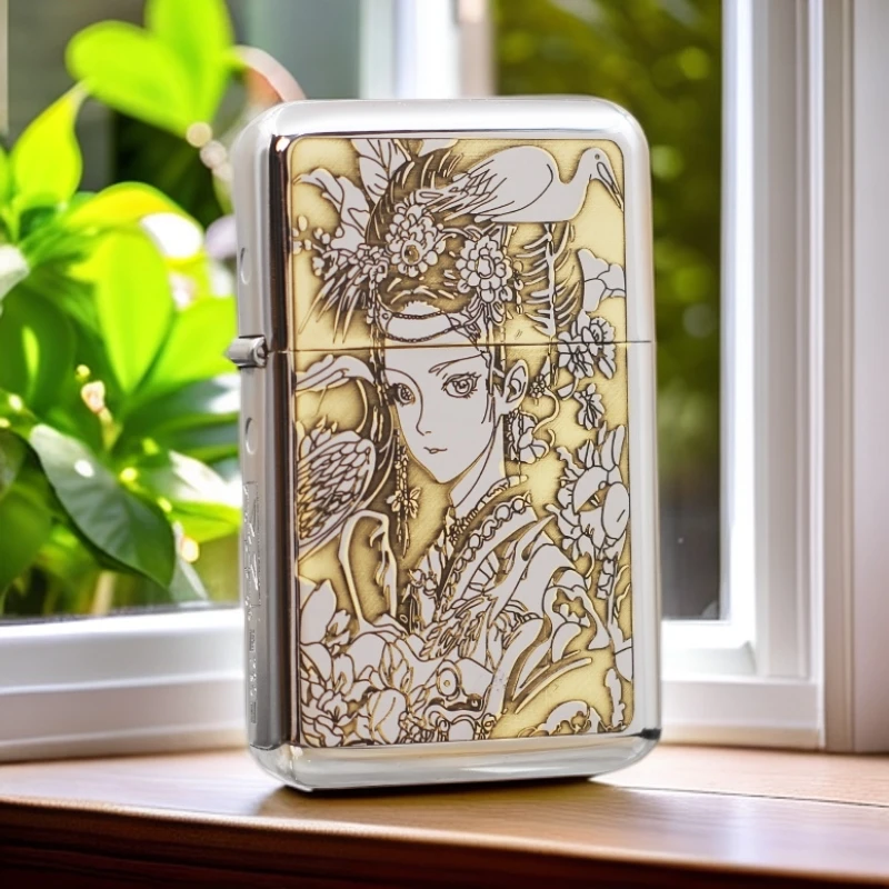 ZORRO佐罗790白镍花旦薄款3代刀马旦黄铜防风煤油打火机