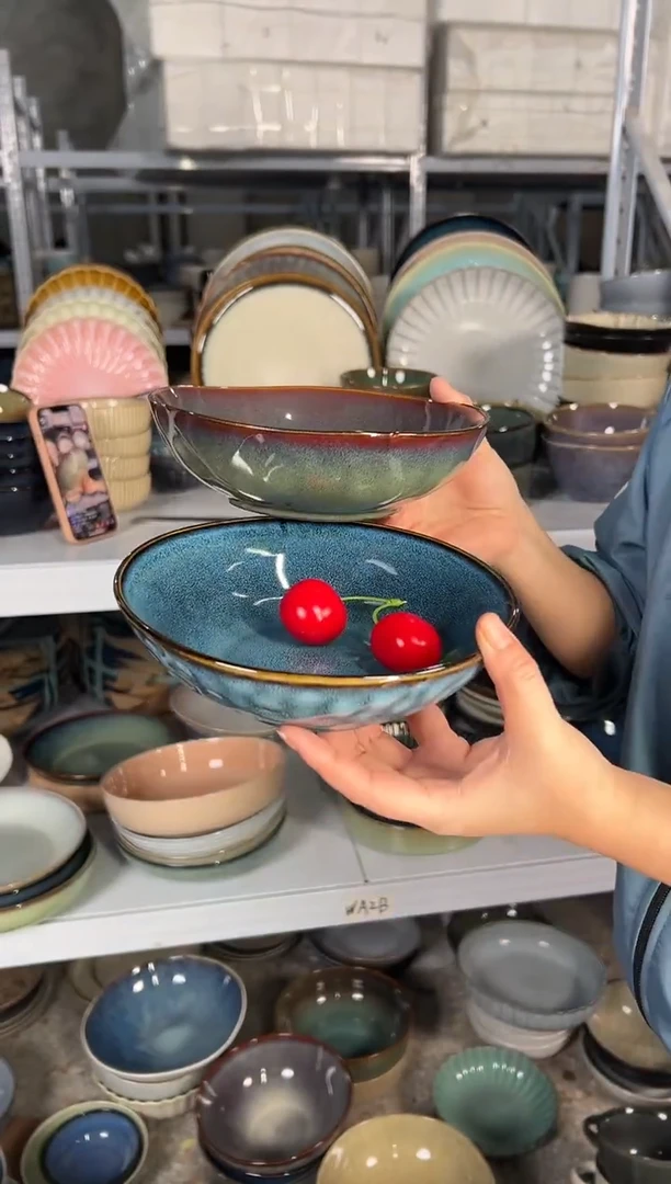 陶瓷外贸尾货瑕疵满20包邮X2菜碗组合